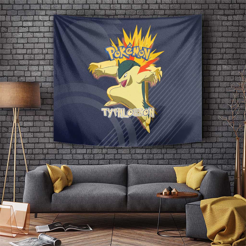Typhlosion Poké Tapestry Fierce Flame Burst Vector Style