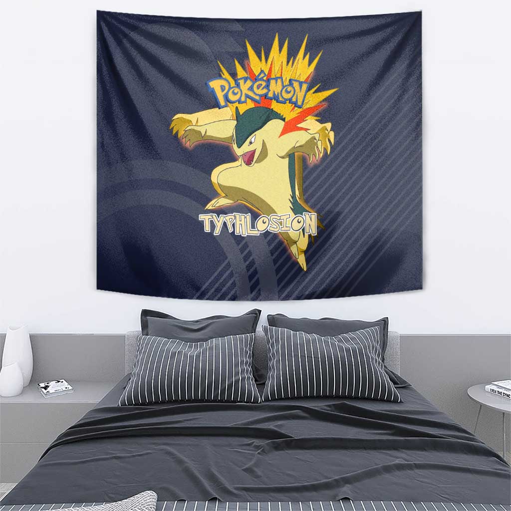 Typhlosion Poké Tapestry Fierce Flame Burst Vector Style