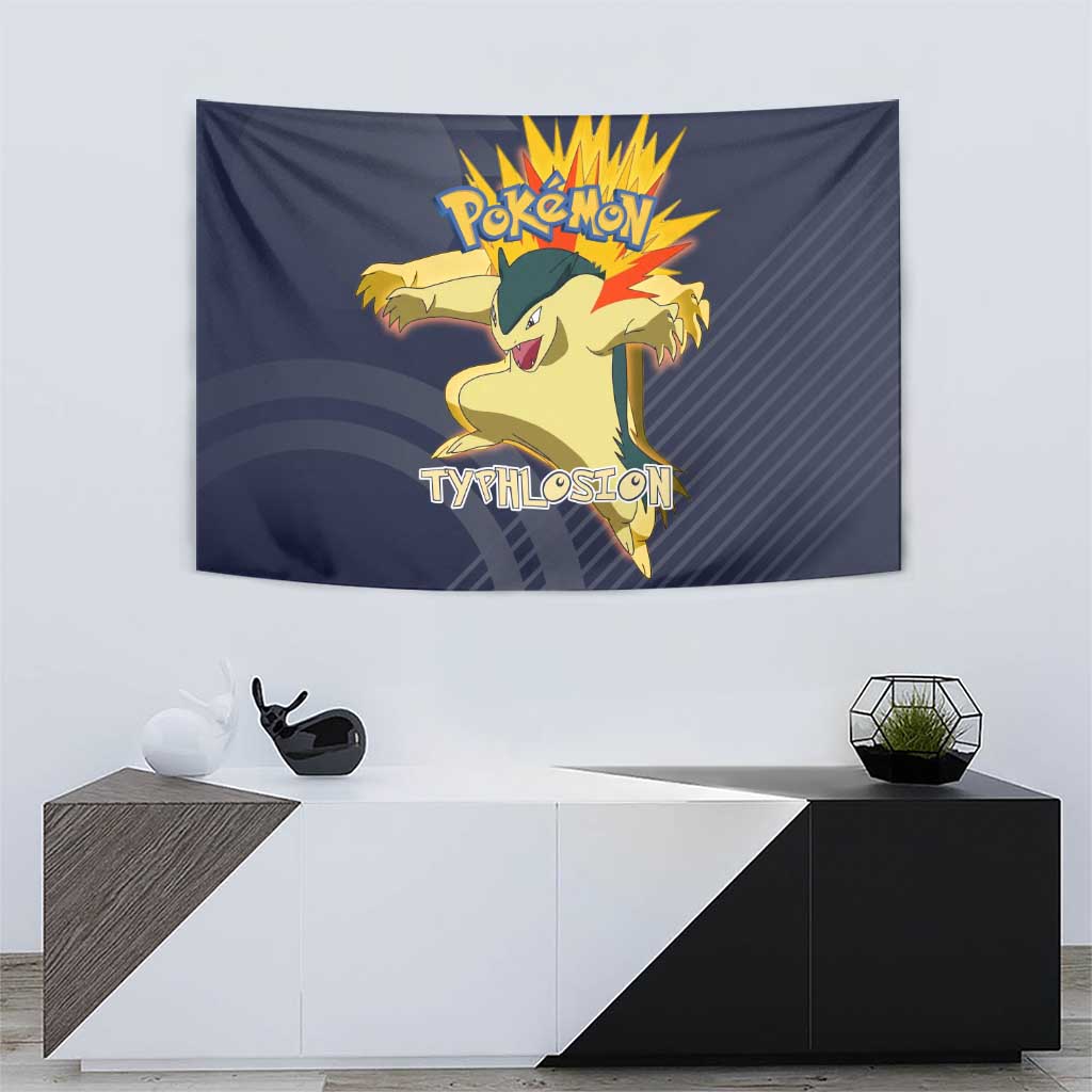 Typhlosion Poké Tapestry Fierce Flame Burst Vector Style