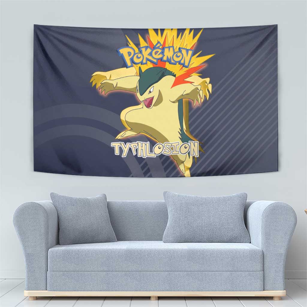 Typhlosion Poké Tapestry Fierce Flame Burst Vector Style