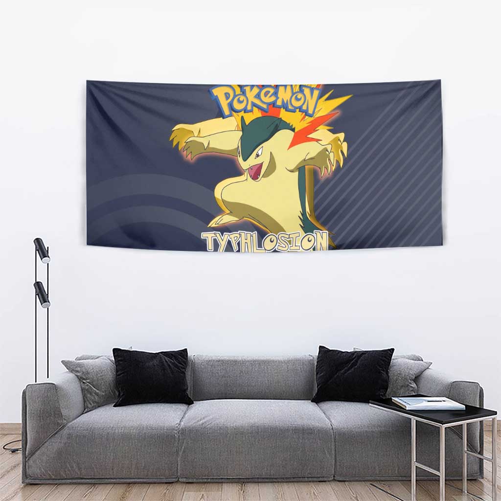 Typhlosion Poké Tapestry Fierce Flame Burst Vector Style