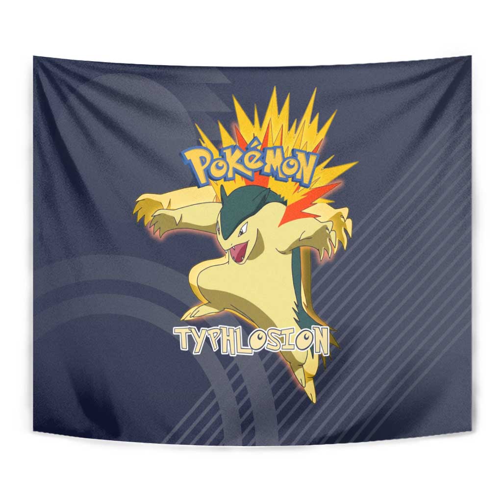 Typhlosion Poké Tapestry Fierce Flame Burst Vector Style