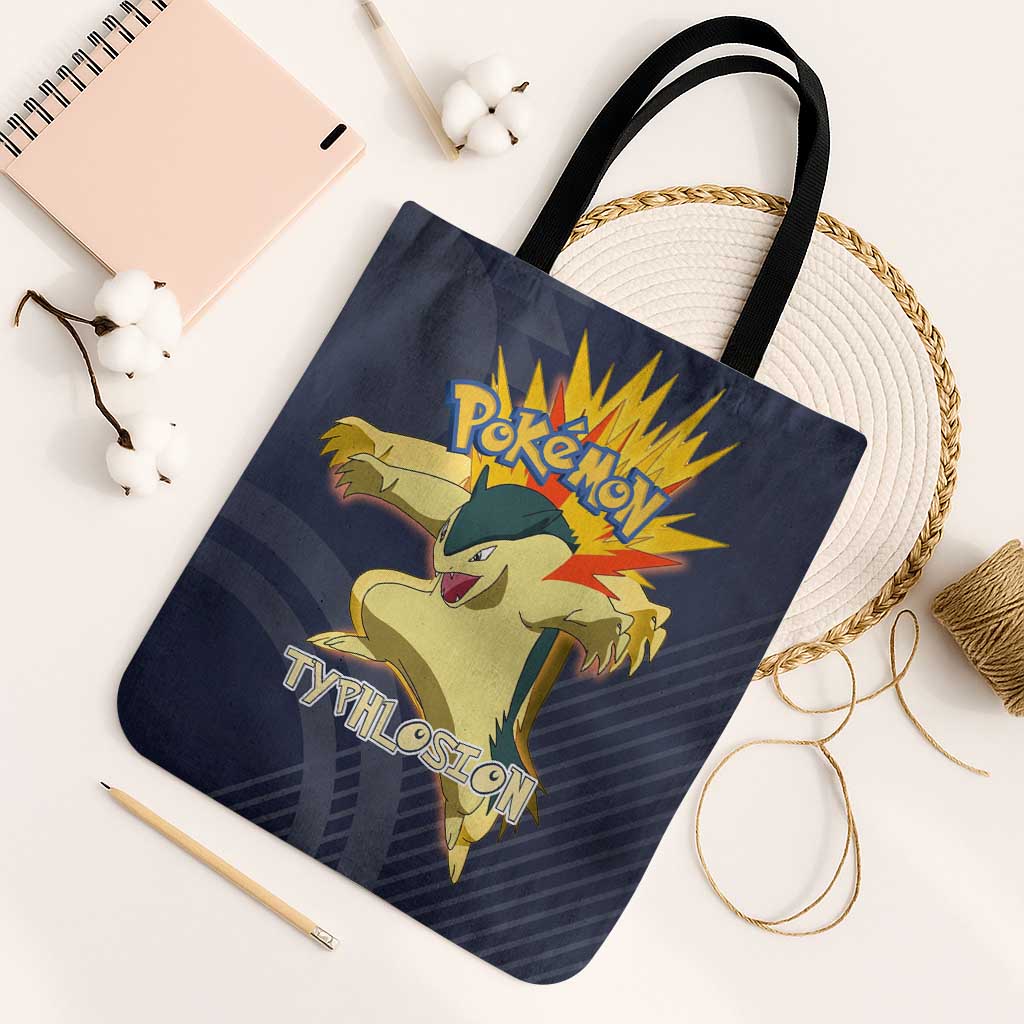 Typhlosion Poké Tote Bag Fierce Flame Burst Vector Style
