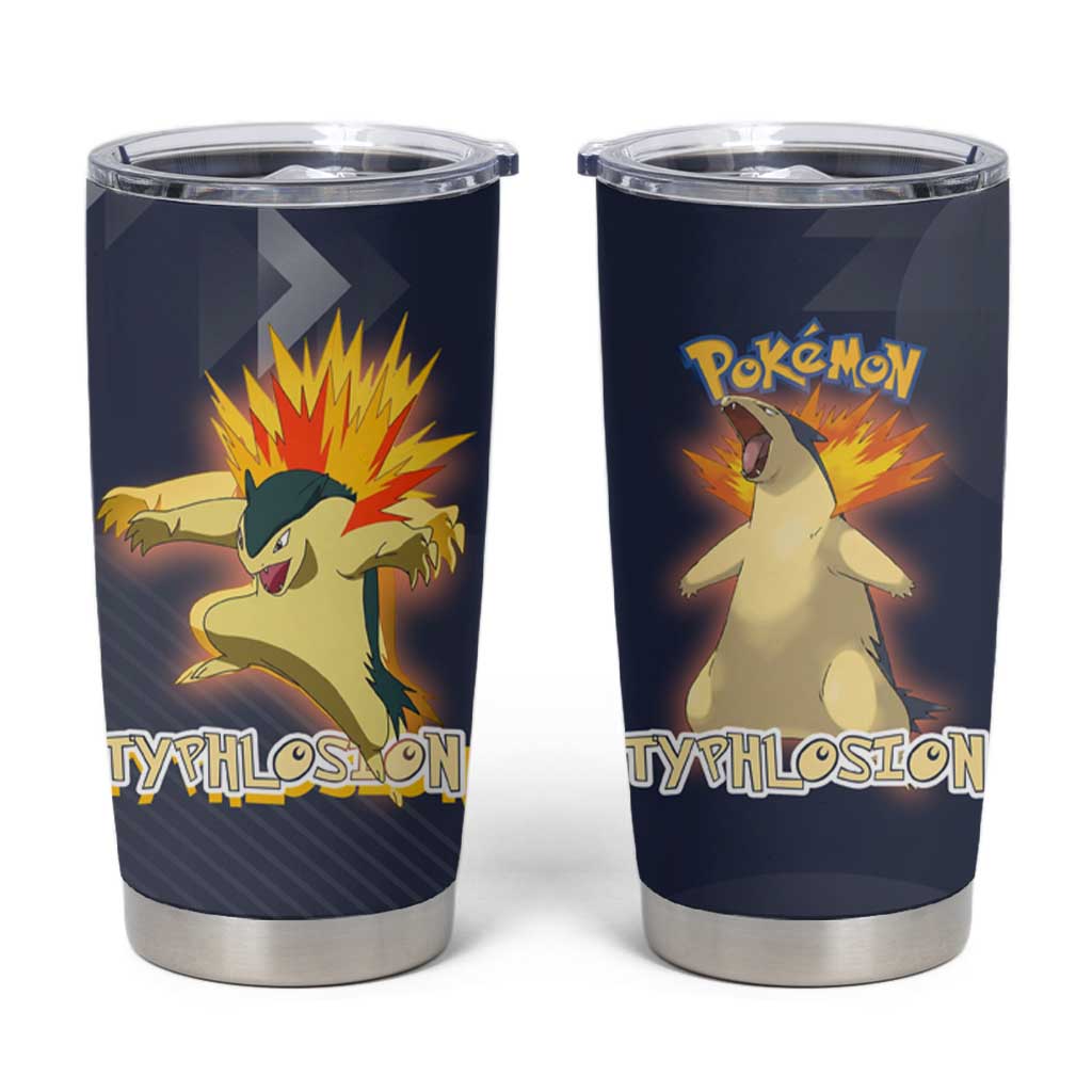 Typhlosion Poké Tumbler Cup Fierce Flame Burst Vector Style