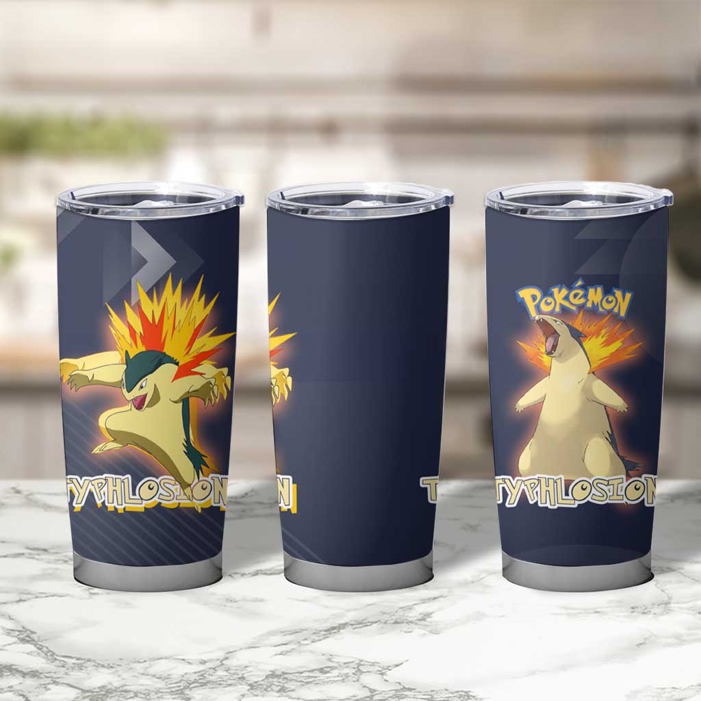 Typhlosion Poké Tumbler Cup Fierce Flame Burst Vector Style