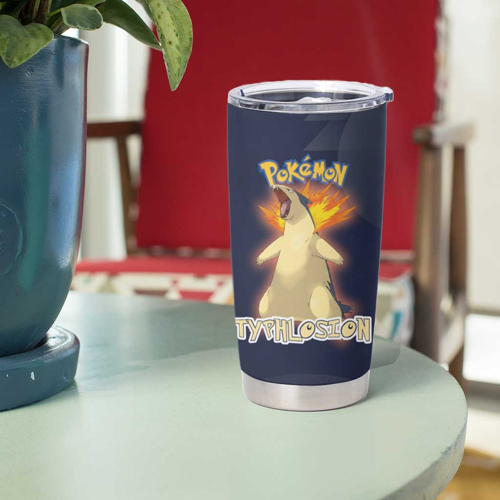 Typhlosion Poké Tumbler Cup Fierce Flame Burst Vector Style