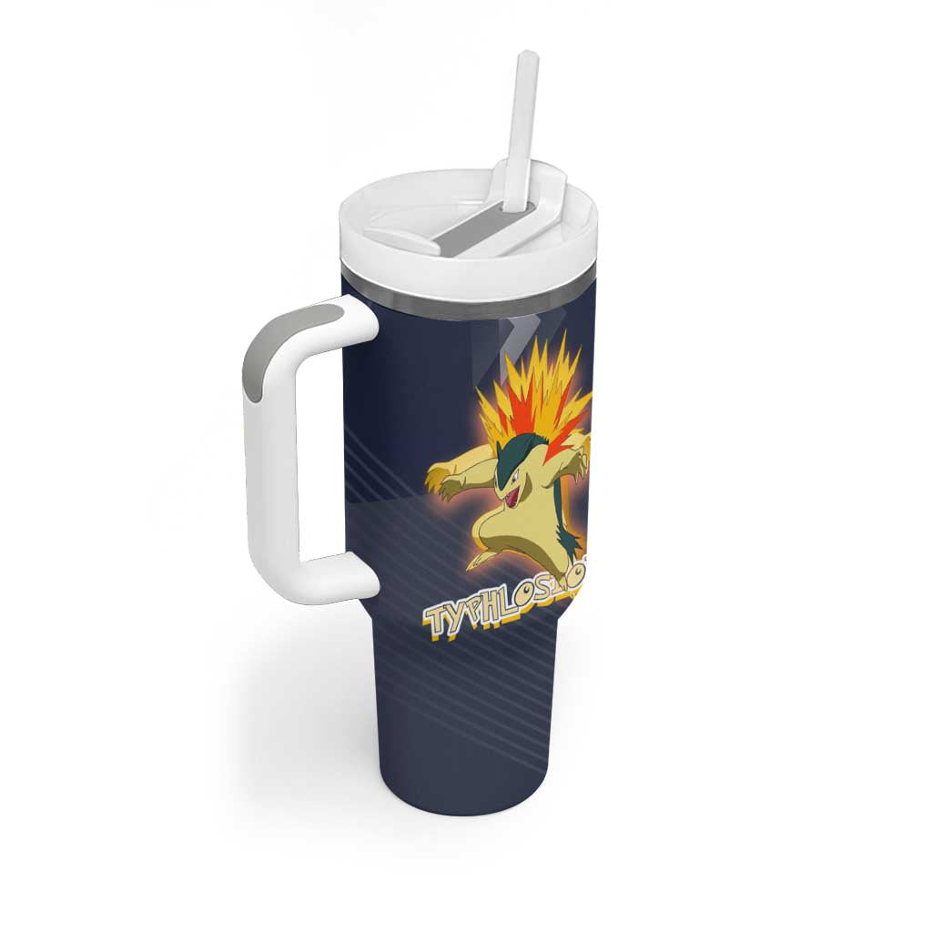 Typhlosion Poké Tumbler With Handle Fierce Flame Burst Vector Style