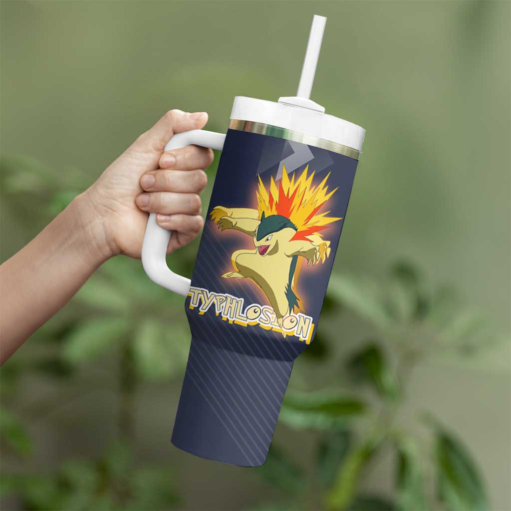 Typhlosion Poké Tumbler With Handle Fierce Flame Burst Vector Style