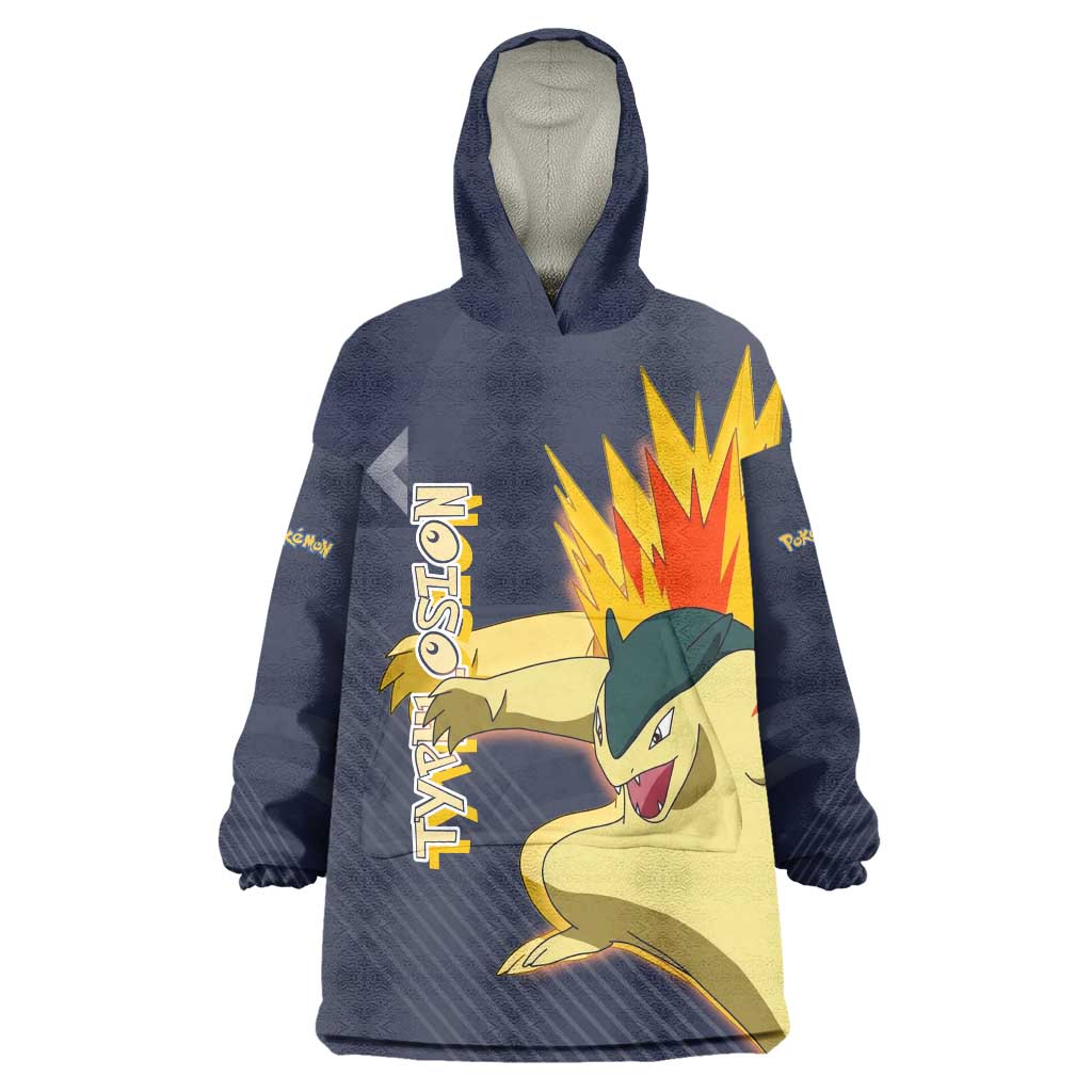 Typhlosion Poké Wearable Blanket Hoodie Fierce Flame Burst Vector Style