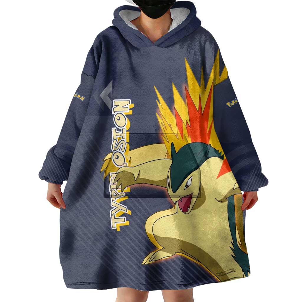 Typhlosion Poké Wearable Blanket Hoodie Fierce Flame Burst Vector Style
