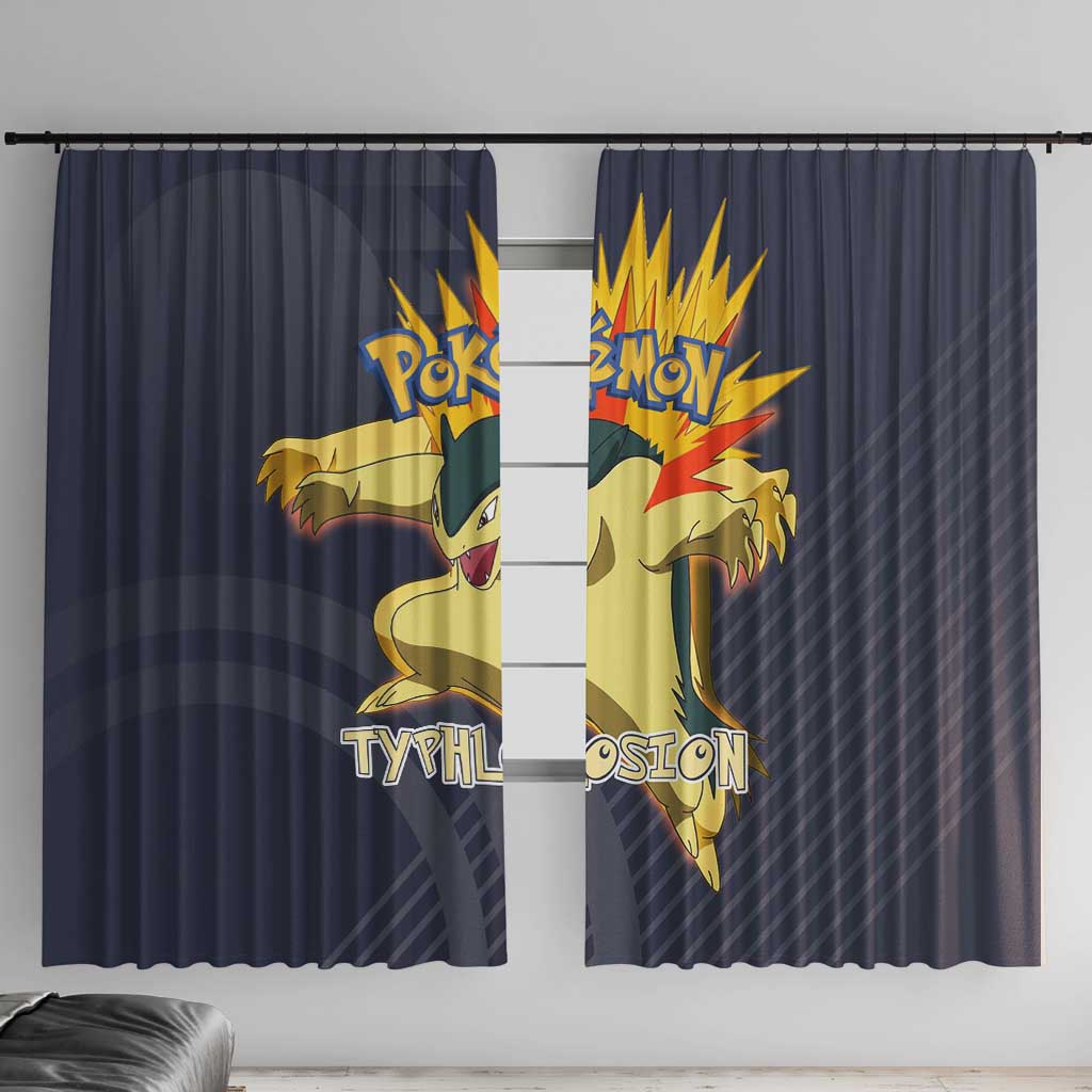 Typhlosion Poké Window Curtain Fierce Flame Burst Vector Style