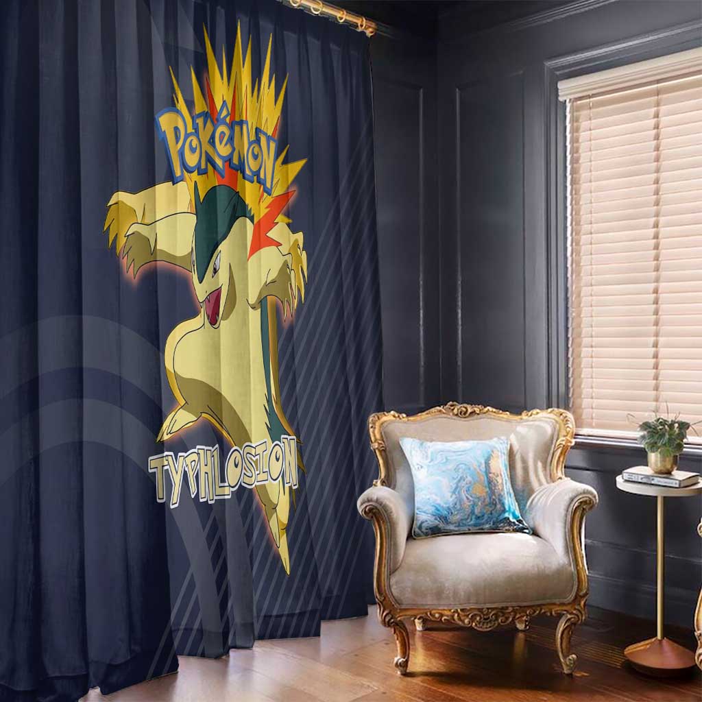 Typhlosion Poké Window Curtain Fierce Flame Burst Vector Style