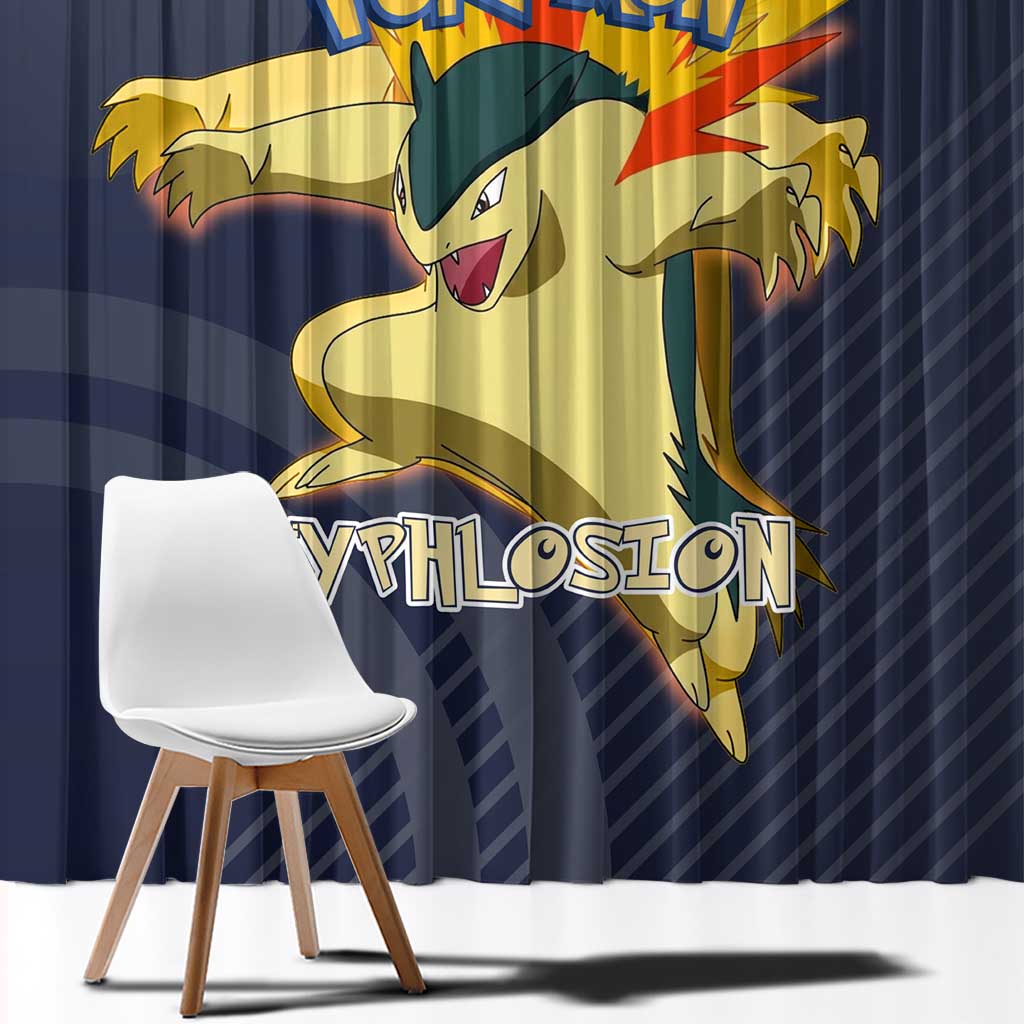 Typhlosion Poké Window Curtain Fierce Flame Burst Vector Style