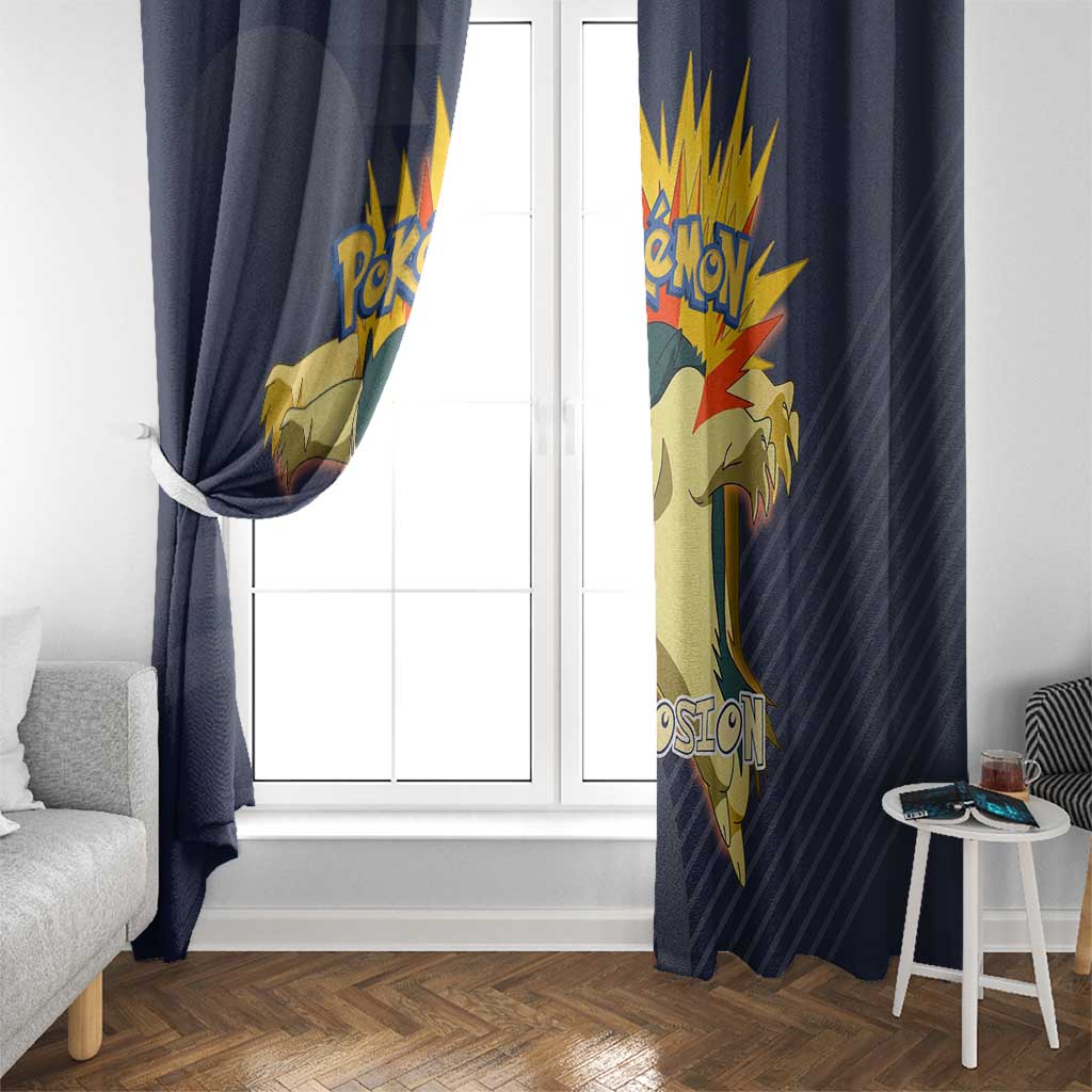 Typhlosion Poké Window Curtain Fierce Flame Burst Vector Style