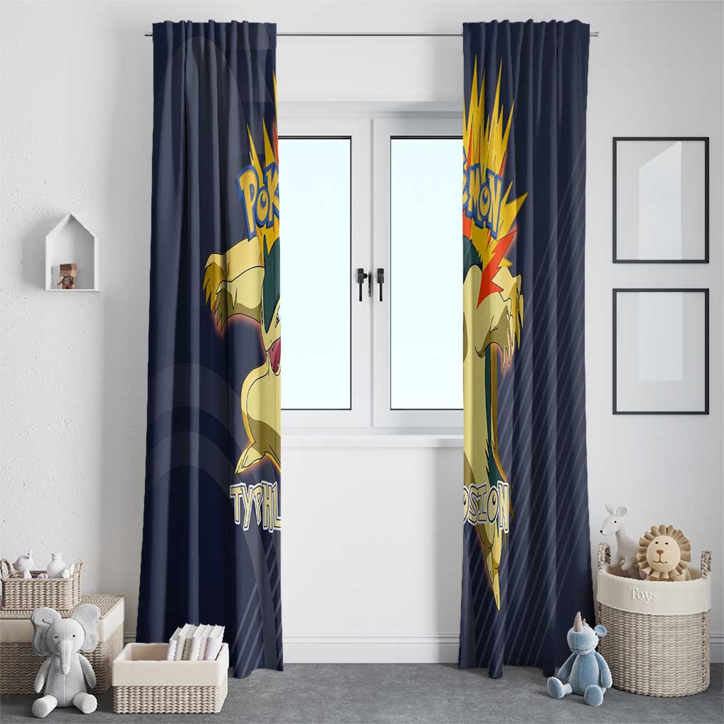Typhlosion Poké Window Curtain Fierce Flame Burst Vector Style