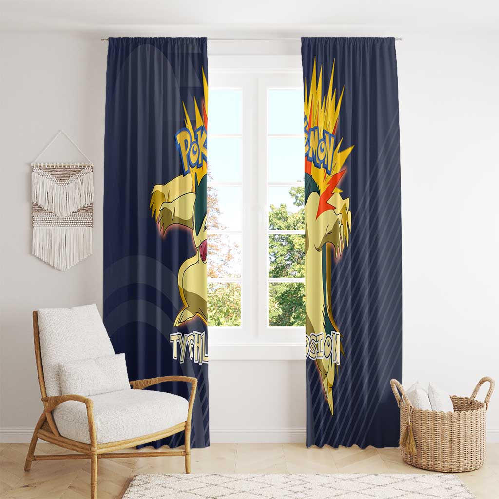 Typhlosion Poké Window Curtain Fierce Flame Burst Vector Style