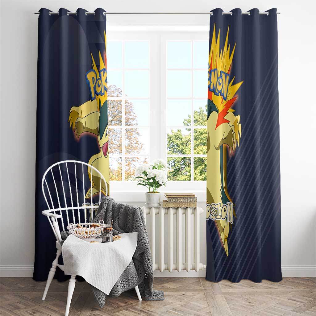 Typhlosion Poké Window Curtain Fierce Flame Burst Vector Style