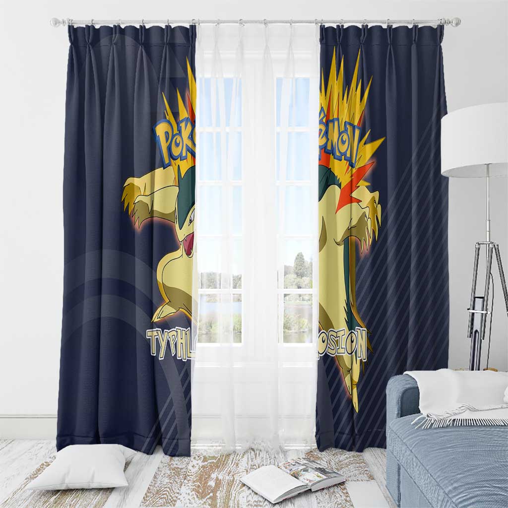 Typhlosion Poké Window Curtain Fierce Flame Burst Vector Style
