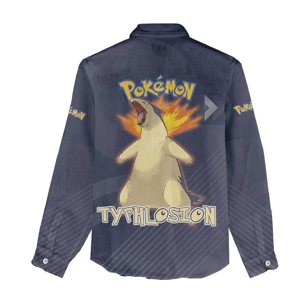 Typhlosion Poké Women Casual Shirt Fierce Flame Burst Vector Style
