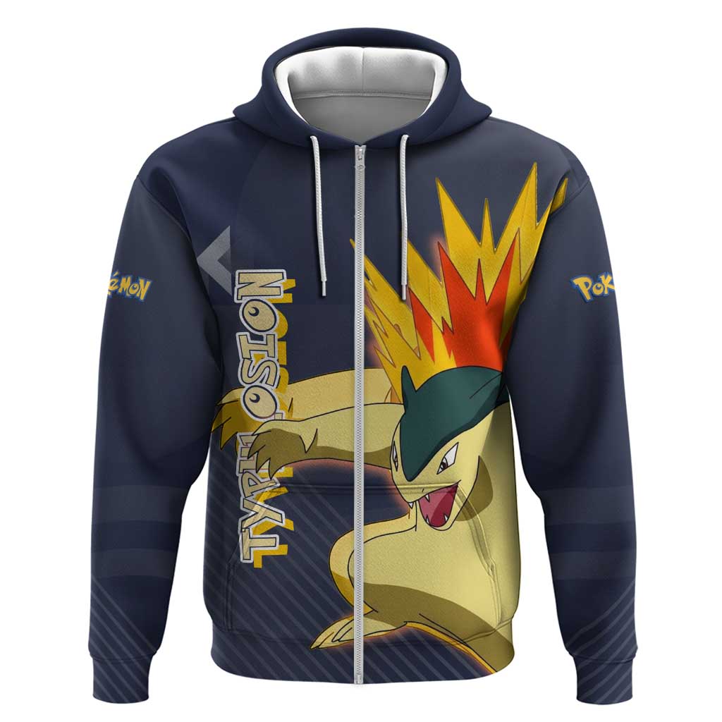 Typhlosion Poké Zip Hoodie Fierce Flame Burst Vector Style