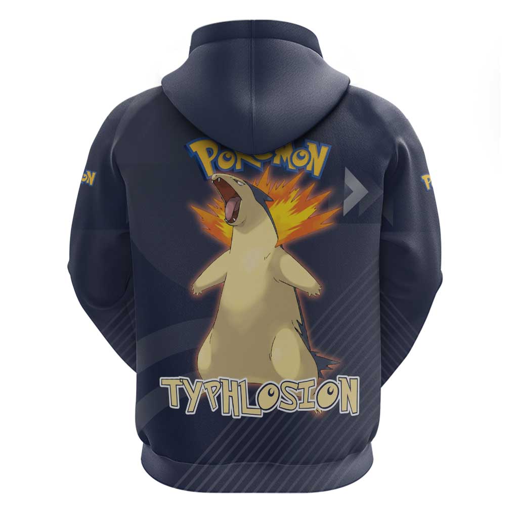 Typhlosion Poké Zip Hoodie Fierce Flame Burst Vector Style