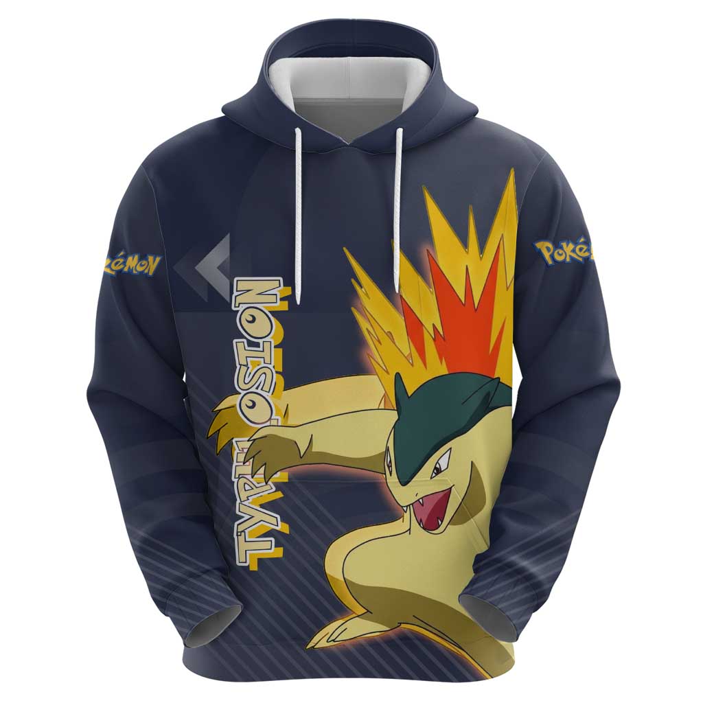 Typhlosion Poké Zip Hoodie Fierce Flame Burst Vector Style