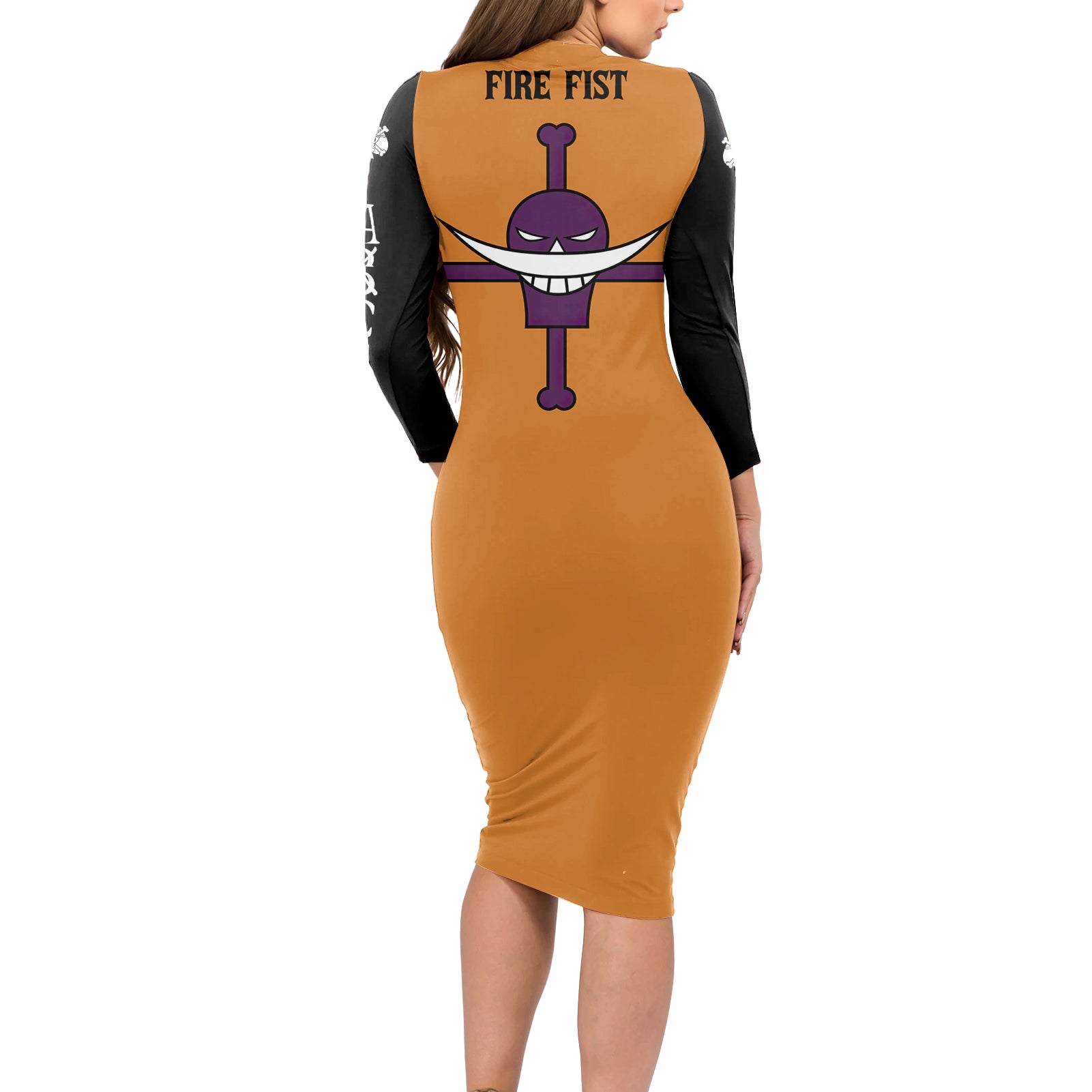 Portgas D Ace Long Sleeve Bodycon Dress