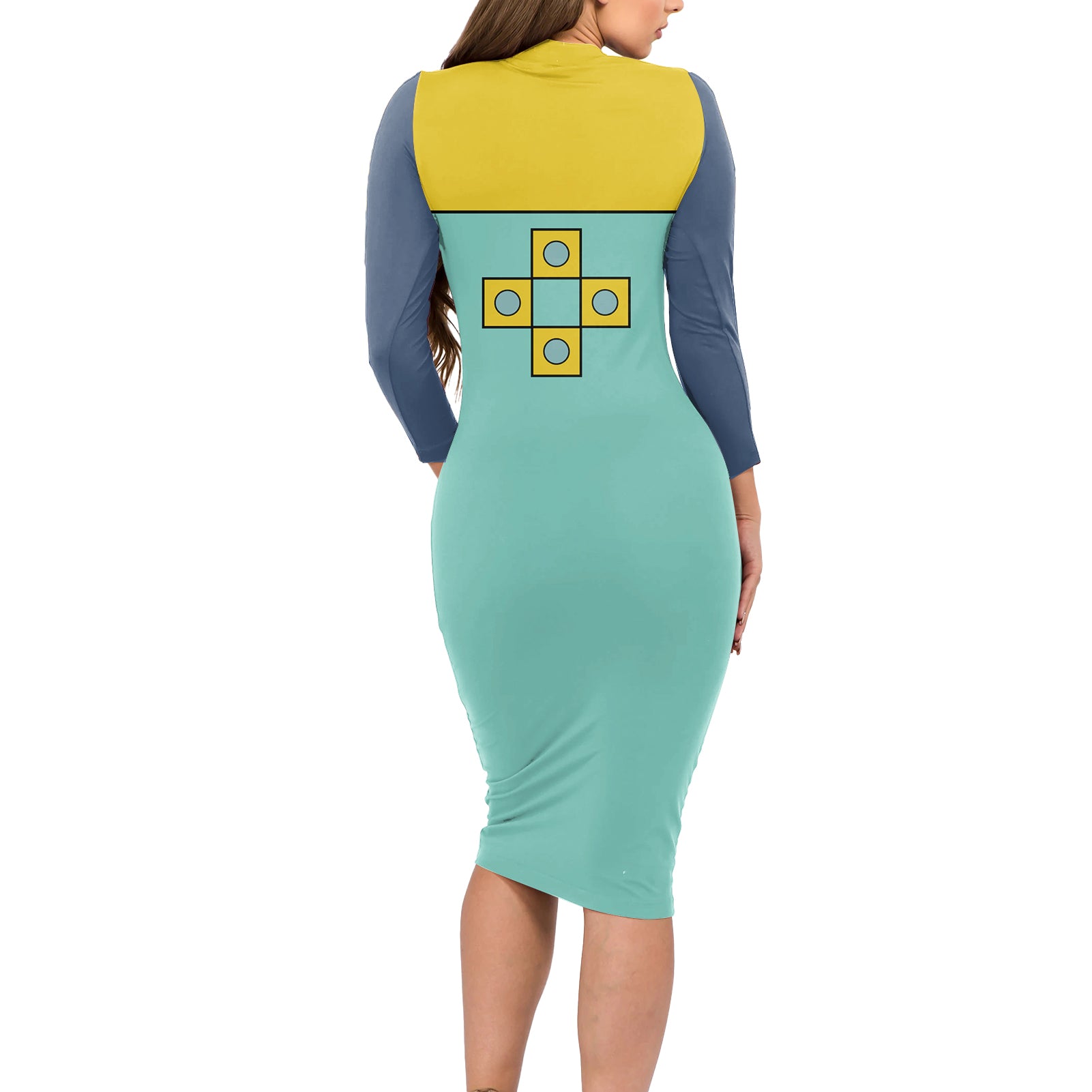 King Uniform Long Sleeve Bodycon Dress