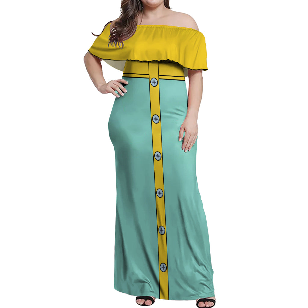 King Uniform Off Shoulder Maxi Dress