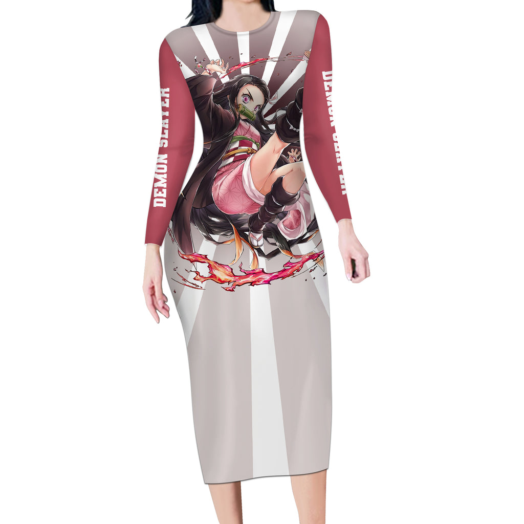 Nezuko Kamado Long Sleeve Bodycon Dress