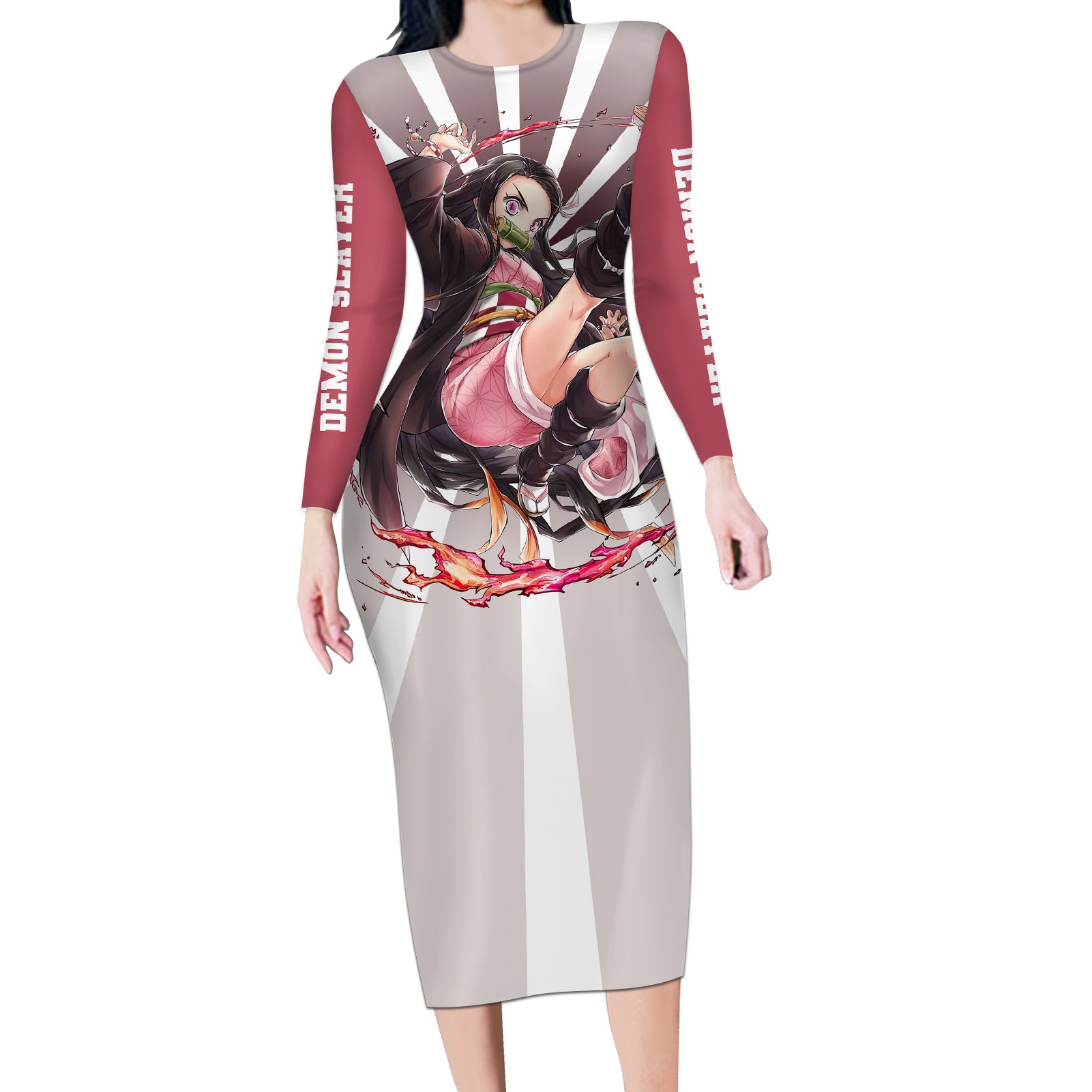 Nezuko Kamado Long Sleeve Bodycon Dress