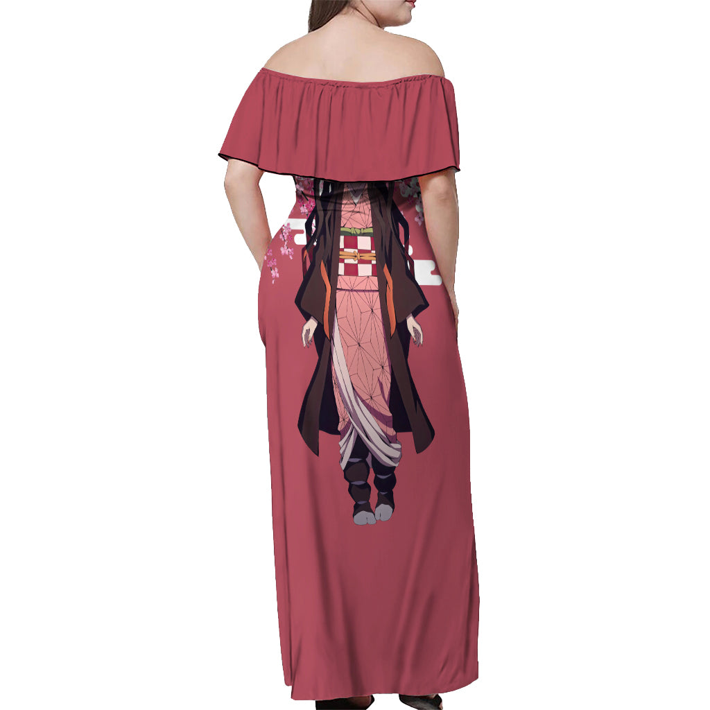 Nezuko Kamado Off Shoulder Maxi Dress