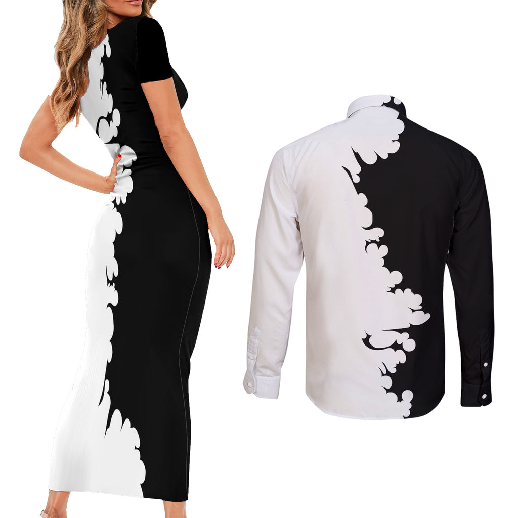 Gray Fullbuster Couples Matching Short Sleeve Bodycon Dress and Long Sleeve Button Shirt Fairy Tail