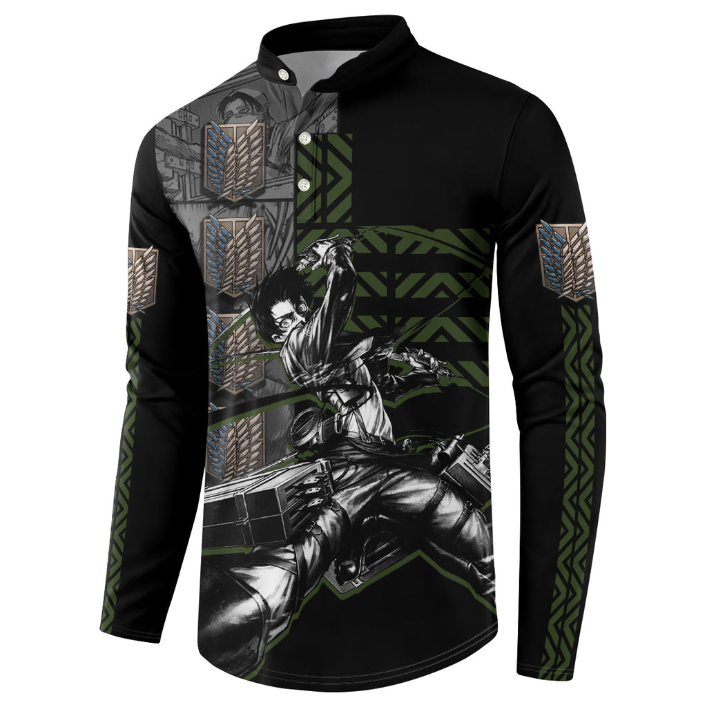 Levi Ackerman - Attack On Titan Button Sweatshirt Anime Style