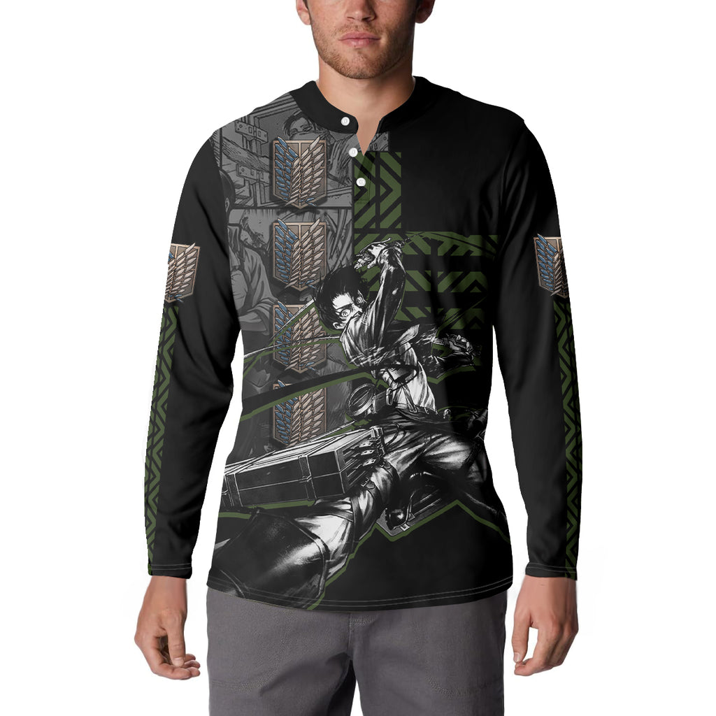 Levi Ackerman - Attack On Titan Button Sweatshirt Anime Style