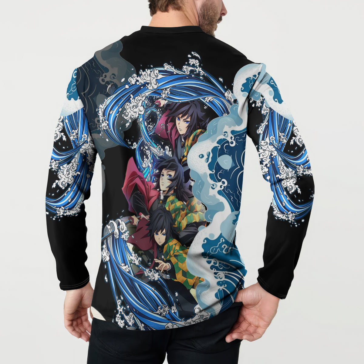 Tomioka Giyuu - Demon Slayer Button Sweatshirt Anime Japan Style
