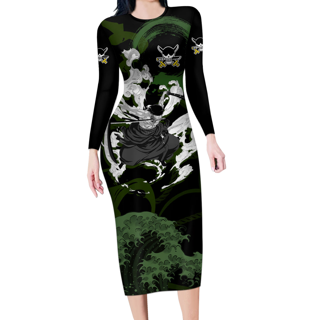 Zoronoa Zoro - One Piece Long Sleeve Bodycon Dress Anime Japan Style