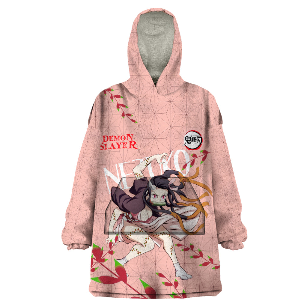 Demon Nezuko Kamado - Demon Slayer Wearable Blanket Hoodie Anime Style