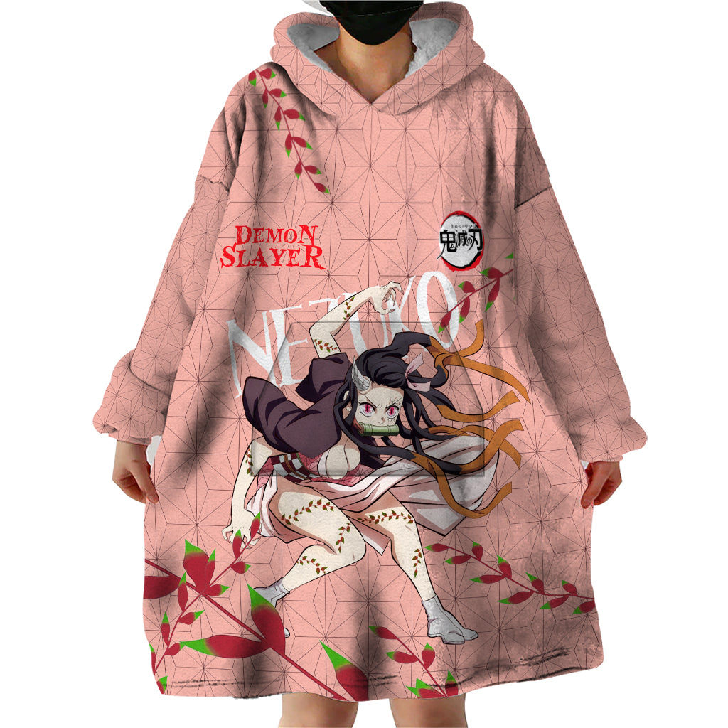 Demon Nezuko Kamado - Demon Slayer Wearable Blanket Hoodie Anime Style