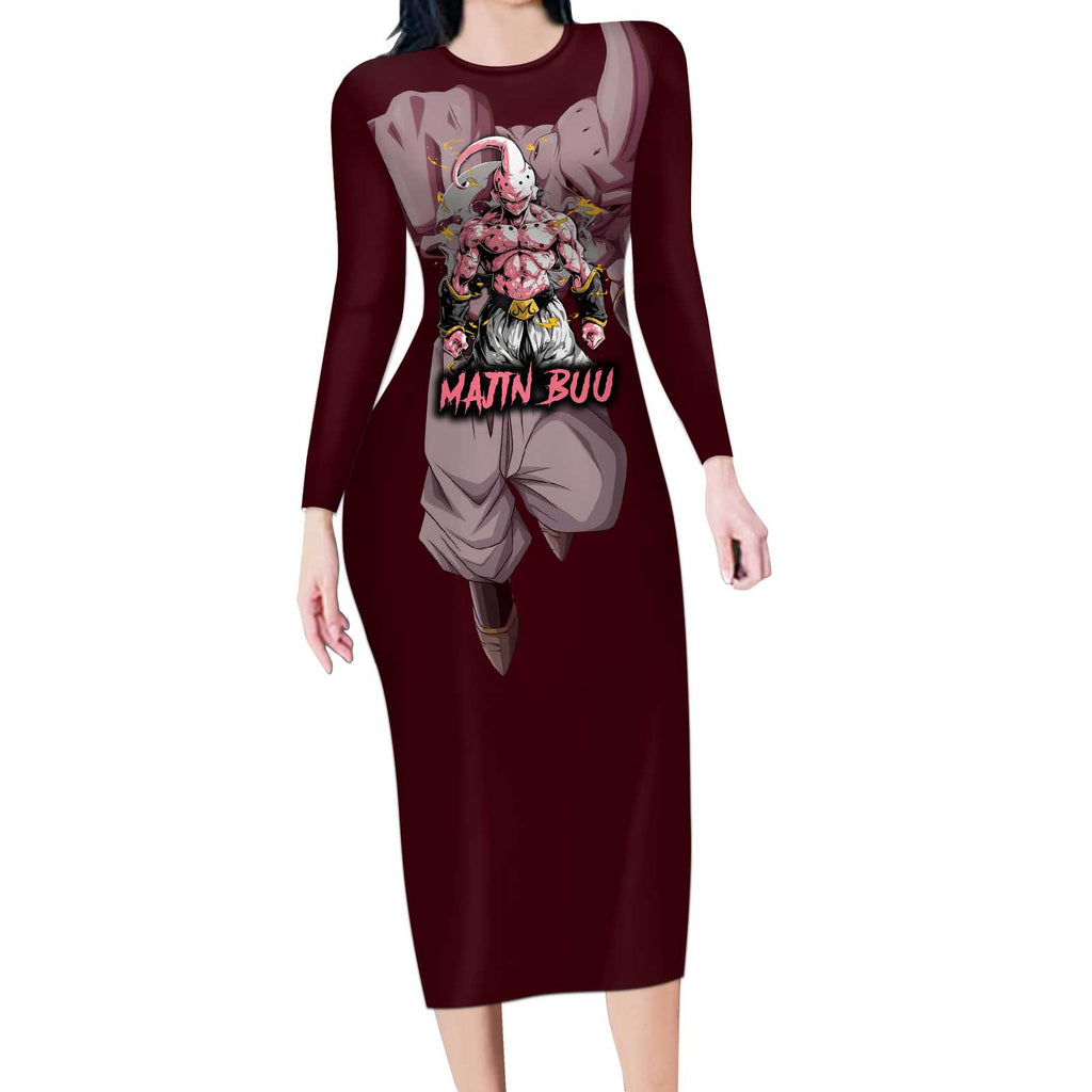 Majin Buu - Dragonball Long Sleeve Bodycon Dress Anime Style