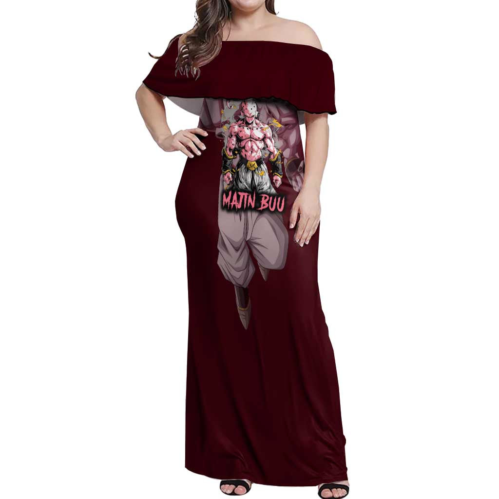 Majin Buu - Dragonball Off Shoulder Maxi Dress Anime Style