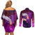 Satoru Gojo - Jujutsu Kaisen Couples Matching Off Shoulder Short Dress and Long Sleeve Button Shirt Anime Galaxy Style