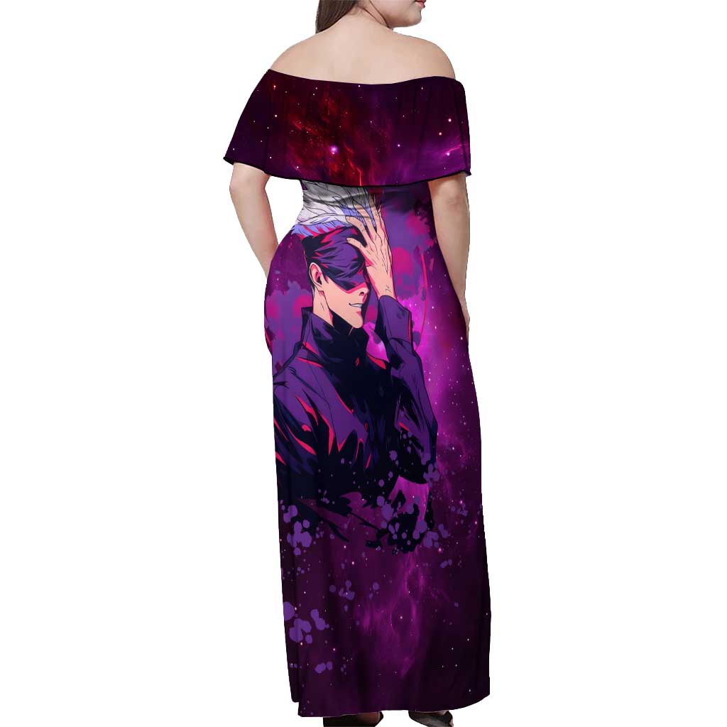Satoru Gojo - Jujutsu Kaisen Off Shoulder Maxi Dress Anime Galaxy Style