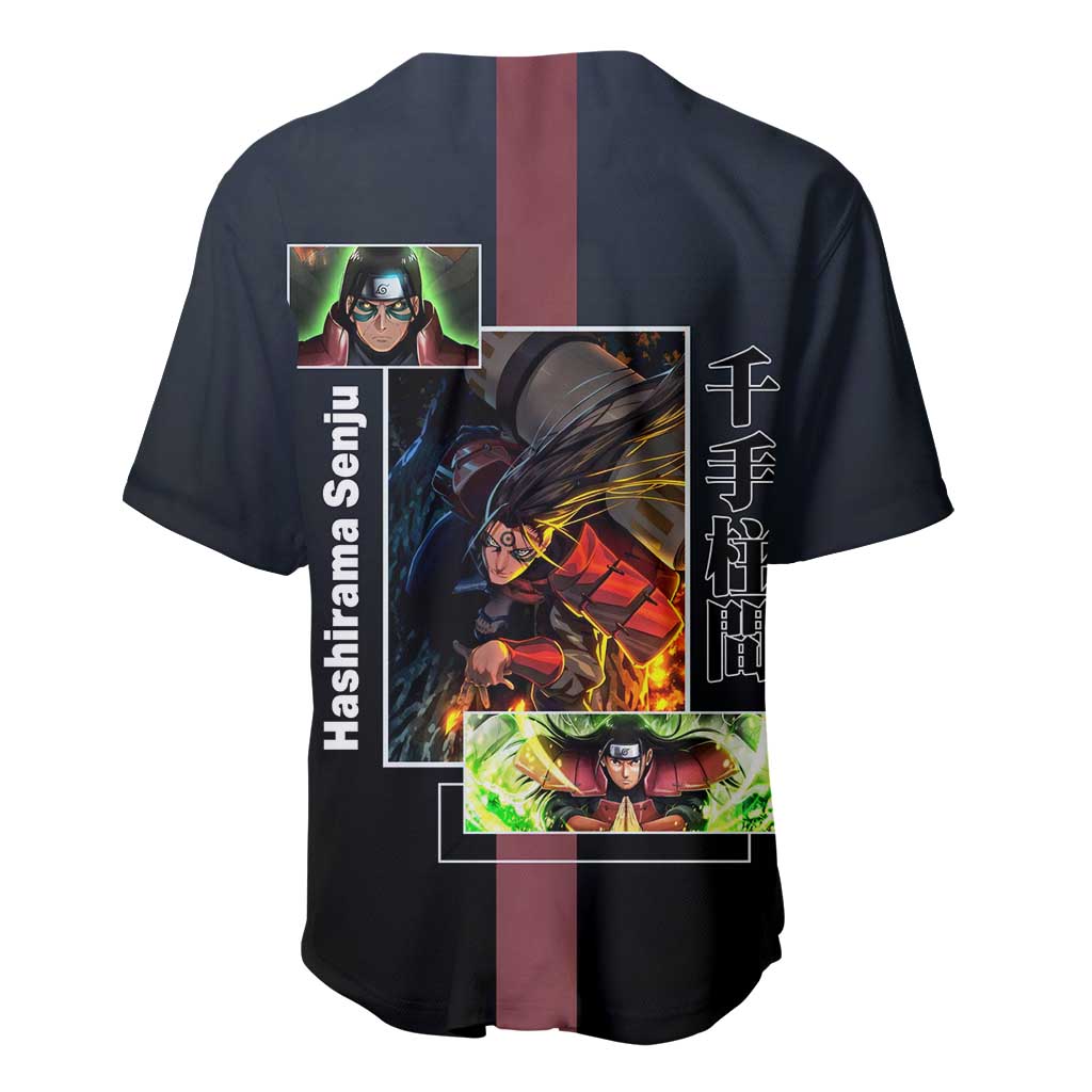 Hashirama Senju Baseball Jersey with Wood Release and Powerful Battle Pose Design - The Mazicc