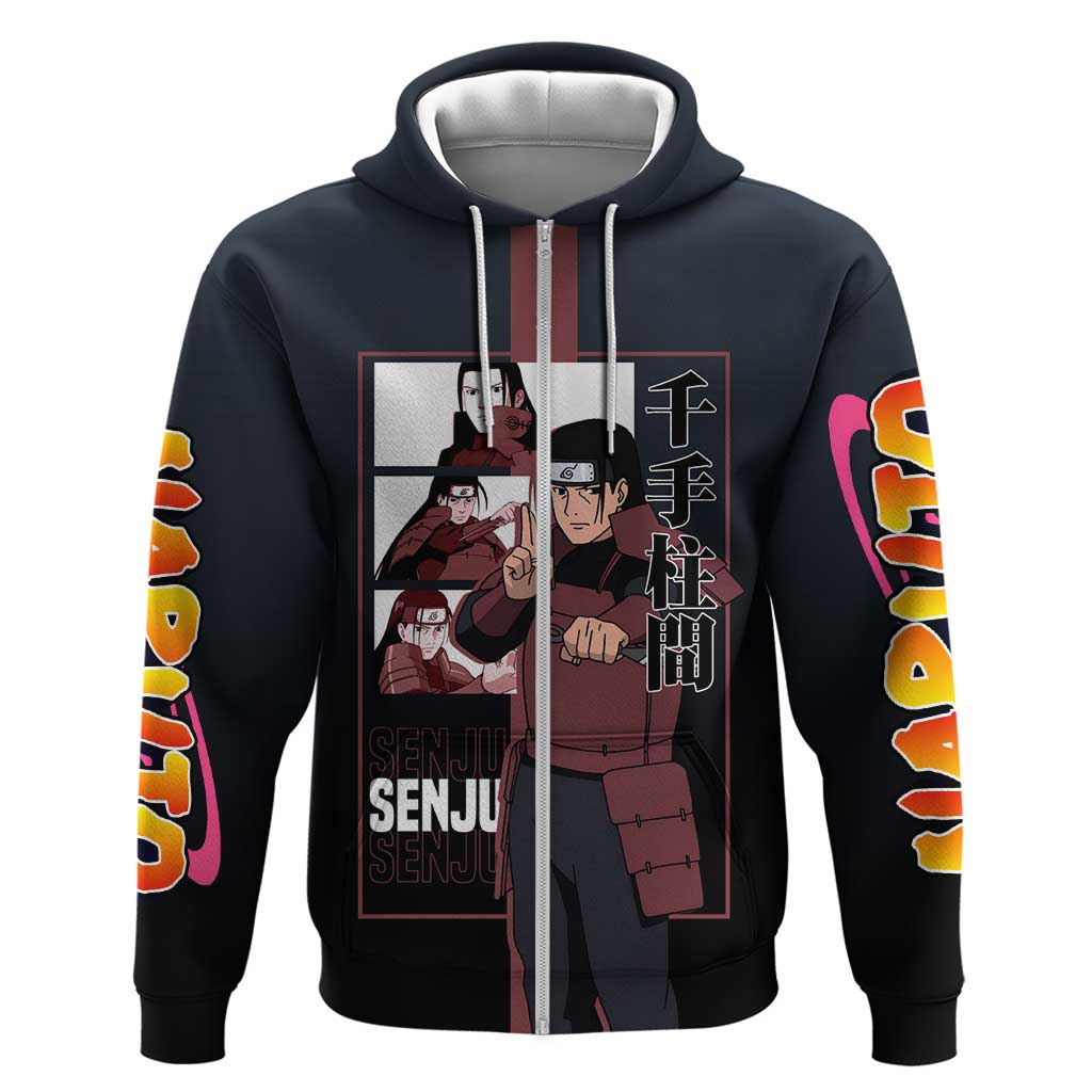 Hashirama Senju Hoodie with Wood Release and Powerful Battle Pose Design - The Mazicc