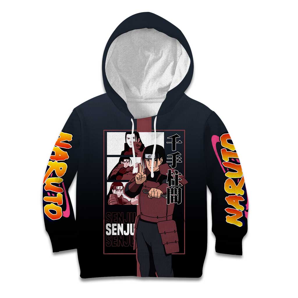 Hashirama Senju Kid Hoodie with Wood Release and Powerful Battle Pose Design - The Mazicc