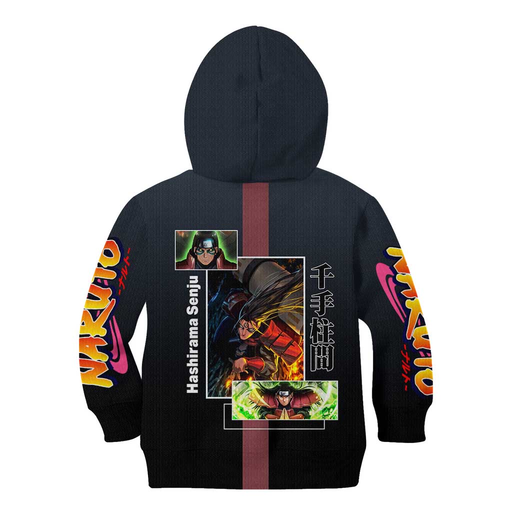 Hashirama Senju Kid Hoodie with Wood Release and Powerful Battle Pose Design - The Mazicc