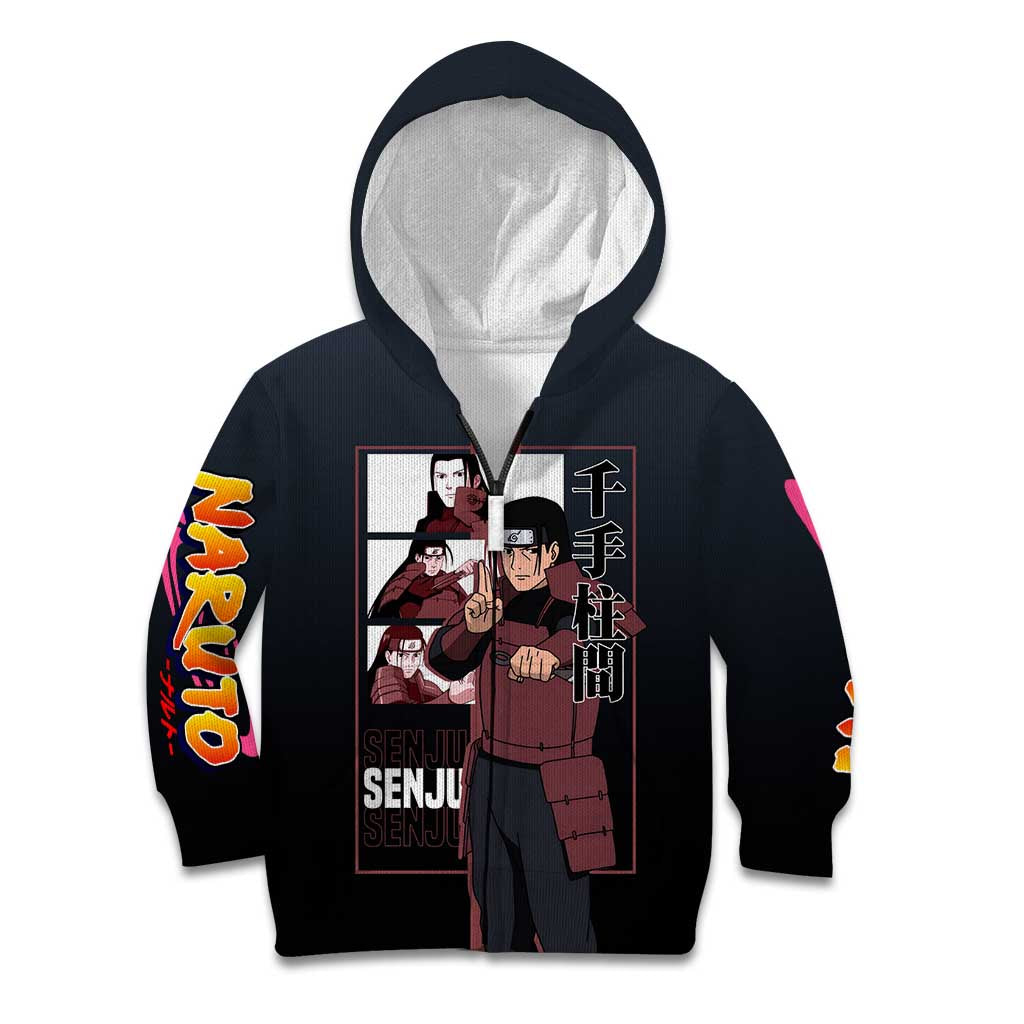 Hashirama Senju Kid Hoodie with Wood Release and Powerful Battle Pose Design - The Mazicc