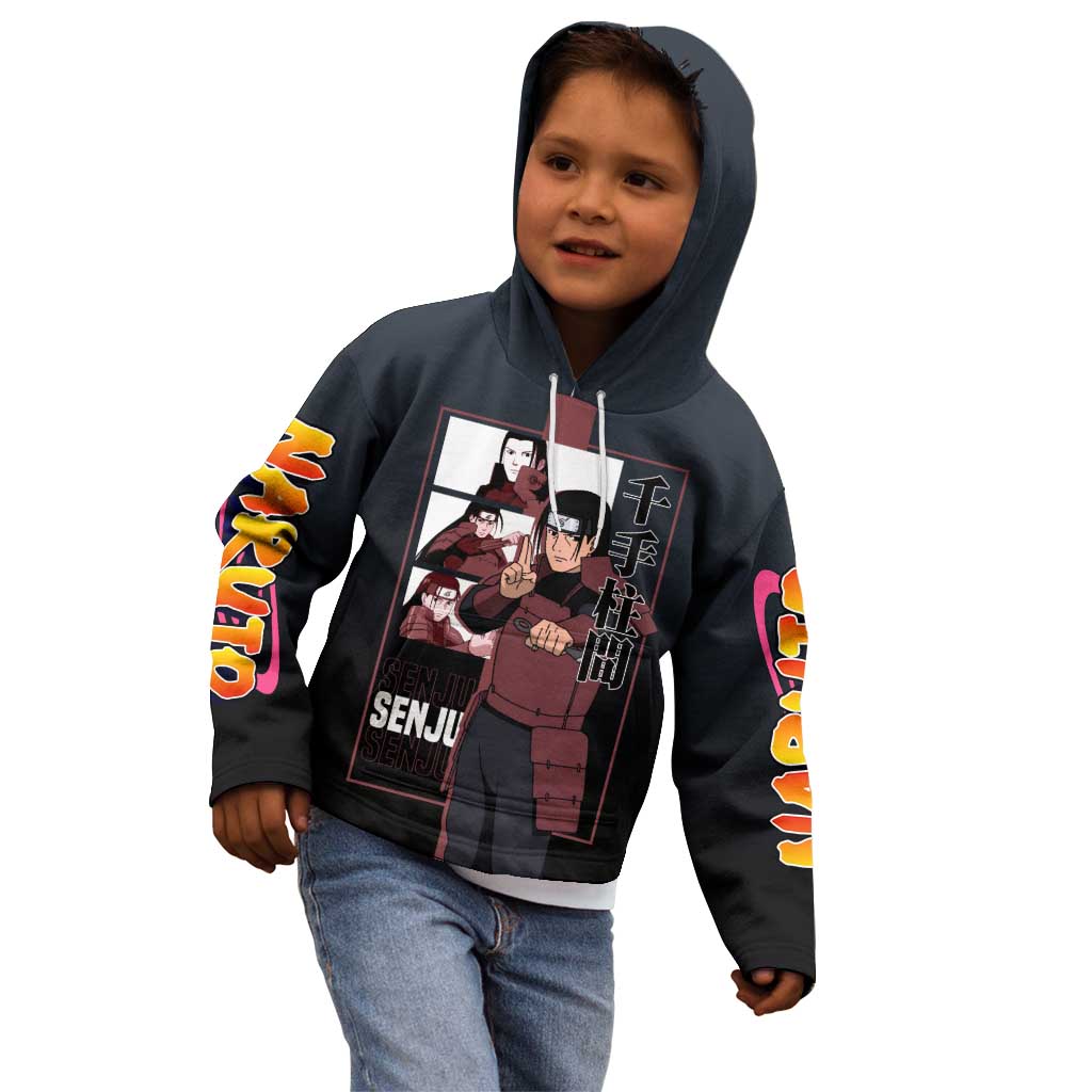 Hashirama Senju Kid Hoodie with Wood Release and Powerful Battle Pose Design - The Mazicc