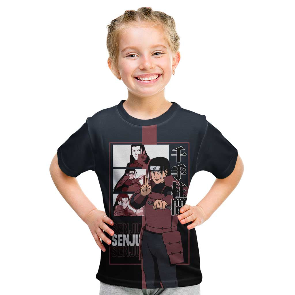 Hashirama Senju Kid T Shirt with Wood Release and Powerful Battle Pose Design - The Mazicc